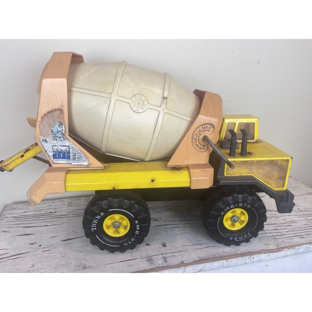 Vintage 1980s Tonka Cement Mixer Truck Turbo Diesel XMB-975 Pressed Steel